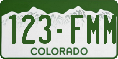CO license plate 123FMM