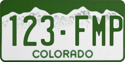 CO license plate 123FMP