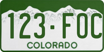 CO license plate 123FOC