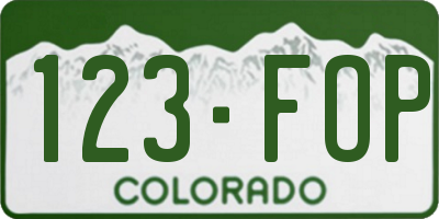 CO license plate 123FOP