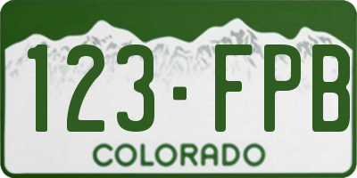 CO license plate 123FPB