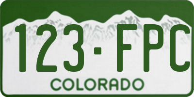 CO license plate 123FPC