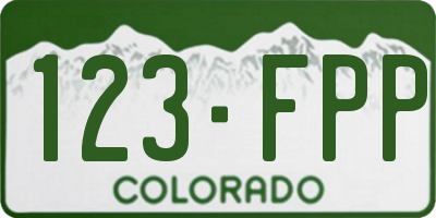 CO license plate 123FPP