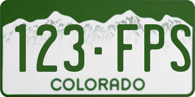 CO license plate 123FPS