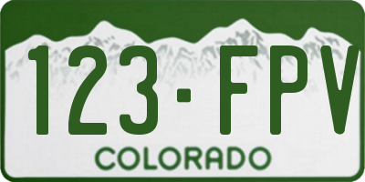 CO license plate 123FPV