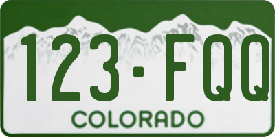 CO license plate 123FQQ