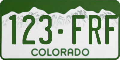 CO license plate 123FRF
