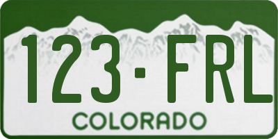 CO license plate 123FRL