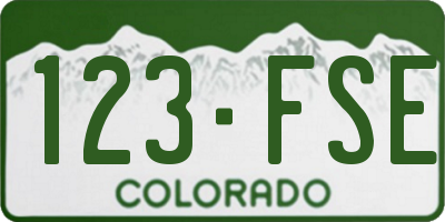 CO license plate 123FSE