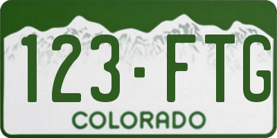 CO license plate 123FTG