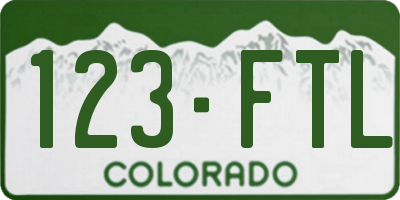 CO license plate 123FTL