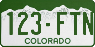 CO license plate 123FTN