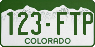 CO license plate 123FTP