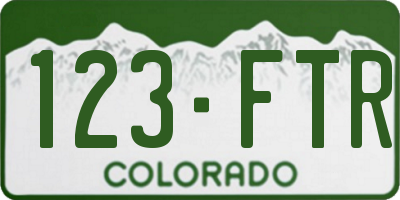 CO license plate 123FTR