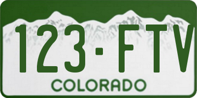 CO license plate 123FTV