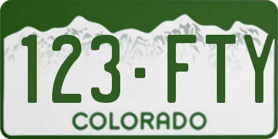 CO license plate 123FTY