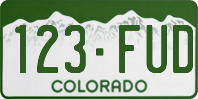 CO license plate 123FUD
