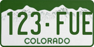 CO license plate 123FUE