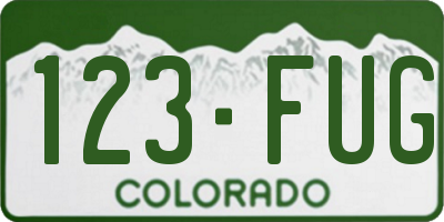 CO license plate 123FUG