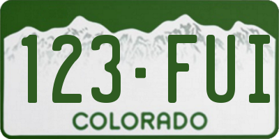 CO license plate 123FUI
