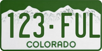 CO license plate 123FUL