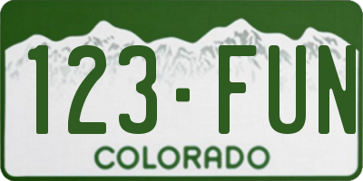 CO license plate 123FUN