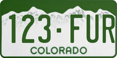 CO license plate 123FUR