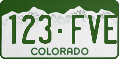 CO license plate 123FVE