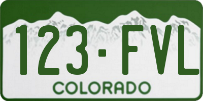 CO license plate 123FVL