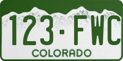 CO license plate 123FWC