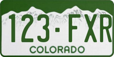 CO license plate 123FXR