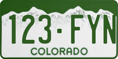 CO license plate 123FYN