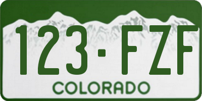 CO license plate 123FZF