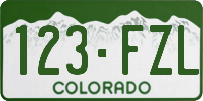 CO license plate 123FZL