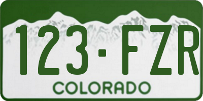CO license plate 123FZR