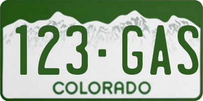 CO license plate 123GAS