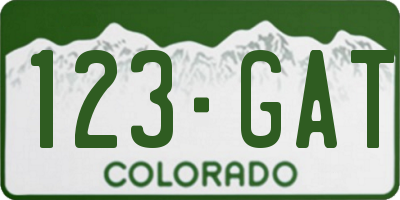 CO license plate 123GAT