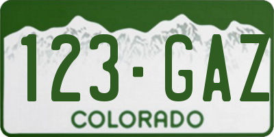 CO license plate 123GAZ