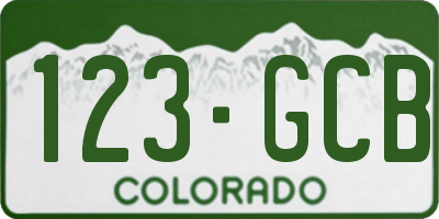 CO license plate 123GCB