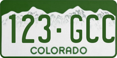 CO license plate 123GCC