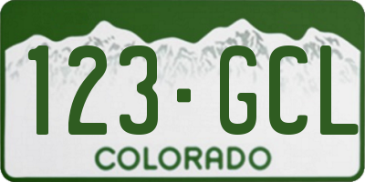 CO license plate 123GCL