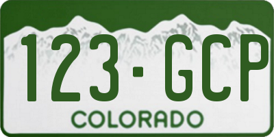 CO license plate 123GCP