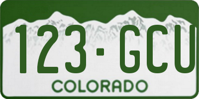 CO license plate 123GCU