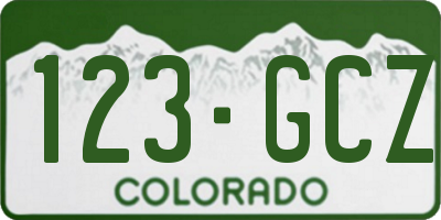 CO license plate 123GCZ