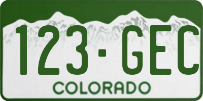 CO license plate 123GEC