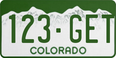 CO license plate 123GET