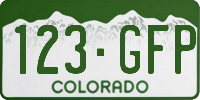 CO license plate 123GFP