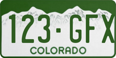 CO license plate 123GFX