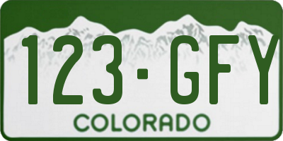CO license plate 123GFY