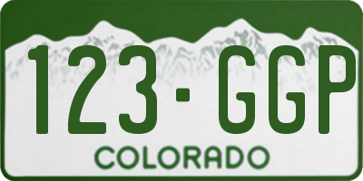 CO license plate 123GGP